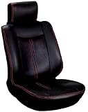 Leatherette Low Back Bucket Seat Cover - Black/Red Stitching