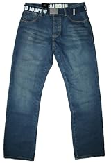 Smith & Jones men's menace regular fit dark wash belt jean