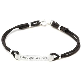 Sterling Silver "When You Have Faith" Bracelet, 7.5" by Bracelets