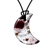 Handmade Crescent Moon Design Murano Glass Pendant - Mona Purple/Silver Style2