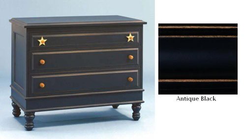 Alligator Enterprises 12305SAB Stars Three Drawer Dresser in Antique Black