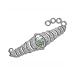 Sterling Silver Paua Marquis Bracelet with Toggle Clasp by Sajen