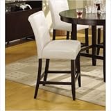 Modus Bossa Counter Height Parsons Stool in White Leatherette (Set of 2)