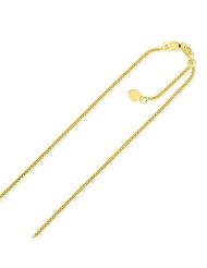 1.3mm 14K Yellow Gold Adjustable Popcorn Chain