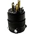Leviton 000-515PR-000 15 Amp Black Rubber Plug Grounded 125 Volt