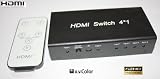 HD ZONE's - 4 Port HDMI AUTO SWITCH 4x1 Mini Hub Box (4 way input 1 output) 1080p Full HD v1.3 HDMI Switcher With High Quality Remote Controller.