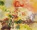 Flowers on the Spanish Steps by Jean Richardson. Size 32.00 inches width by 26.00 inches height. High Quality Art Poster Print