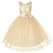 Kids Dream Gold Sequin Double Mesh Flower Girl Dress Girls 2T-14