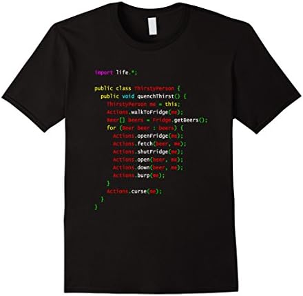 Men's Thirsty Java Code - An Original SWOZ T-Shirt Large Black