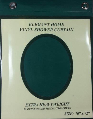 Extra Heavy Weight Vinyl Shower Curtain W Metal Grommets, Hunter Green