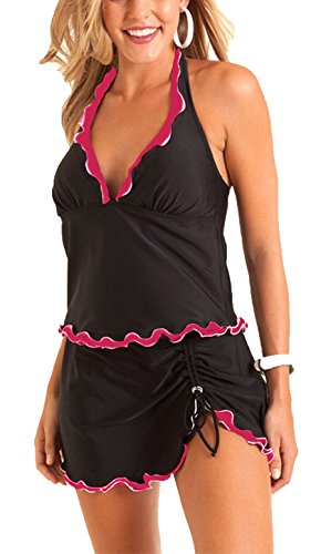 Summer Mae Women's Plus Size Ruffled Swimsuit Printed-Hem Ruffled Swim Skirt