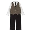 Infant Boys' Cherokee&reg; 4pc Herringbone Vest - Bark