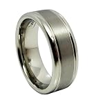 8mm Comfort Fit High Polish Double Groove Cobalt Chrome Ring Men's Aniversary/engagement/wedding Band (Size 8-12 Available...