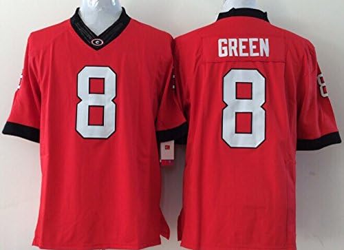 Men's Georgia Bulldogs Football Shirt NO.8 Green Adult's Jersey NCAA Red Men's Georgia Bulldogs Football Jersey