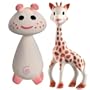 Vullie Sophie Giraffe and Pie Pink - Natural Rubber and Food Paint Details Set of 2