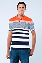 Short Sleeve Engineered Stripe Pique Polo
