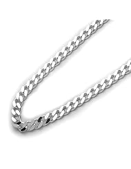 4mm Nickel Free Italian Sterling Silver Chain Necklaces Curb 100 Gauge Chain ( Available Length 16"~30")