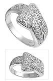 Sterling Silver Ring with Clear CZ - Size: 6-9
