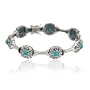 Sterling Silver Chinese Turquoise Oxidized Bracelet, 7.25"