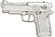 Mens "Rhinestone Glock" Gun Metal Belt Buckle Mens "Rhinestone Glock" Gun Metal Belt Buckle