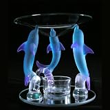 Triple Dolphin Glass Oil Burner