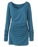 Shirred tunic-length tee