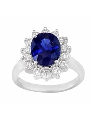 18K White Gold Sapphire and Diamond Ring -- LIFETIME WARRANTY