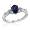 Sterling Silver Sapphire and Diamond Ring ( 1cttw Sizes 5-9)