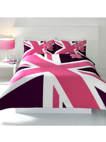 Olympic Union Jack Bed linen, Double, Pink