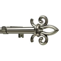 Levolor Fleur Silhouette Rod Set, Satin Nickel, 3/4-Inch Diameter, 36 to 66-Inch Width