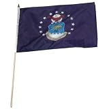 Air Force Flag 12in x 18in Mounted on 24in Wooden Stick
