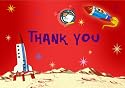 Dolce Mia Kids' Space Birthday Thank You Card Party Pack - 8 cards