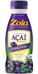 Zola Brazilian Superfruits Acai Original Juice, 12-Ounce Bottles (Pack of 12)