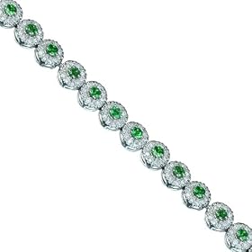 18k White Gold Tsavorite and Diamond Bracelet (2.45 cttw, G-H Color, SI2... by Amazon.com Collection