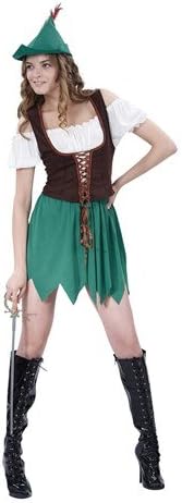 Robin Hood Lady Fairytale Ladies Fancy Dress Costume (US 6-10)