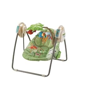 Fisher-Price Rainforest Open Top Take-Along Swing with Music and Mobile