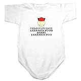 Baby Bodysuit White  Lebanese Food Makes Lebanese Poo !  Lebanon Country 9 - 12 Months