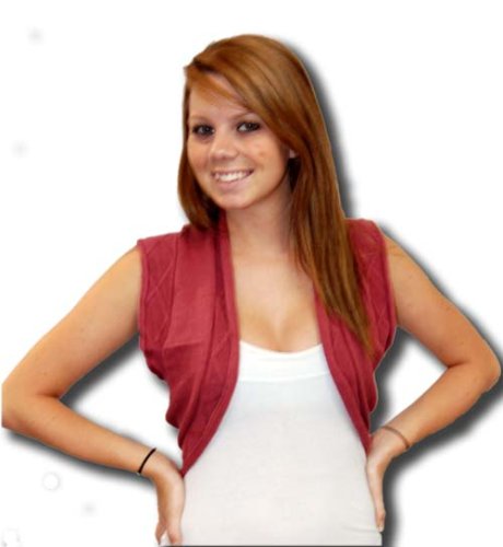 Red Fish Designs Coral Red Short Sleeve Sweater Shrug Kn0086-mv