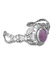 Relios Sterling Silver Purple Phosphosiderite Cuff Bracelet