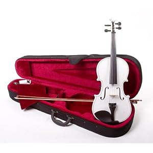 4/4 Full Size Violin in White With Case and Rosin