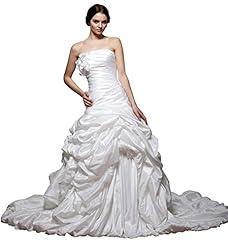 Strapless  Taffeta Pleated  Ball Gown  Dress