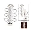 3 Strand Pearl Clasp Sterling Silver Necklace Spiral