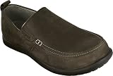 crocs Men's Denton Loafer Slip On, Oiled Leather Upper,Espresso/Black,7 M US
