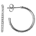 Sterling Silver Crystal Open Hoop Earring
