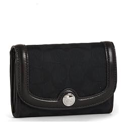 Coach Hampton Signature Compact Clutch 45009 Black Black