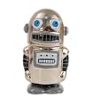 Silver ROBOT Salt & Pepper Shakers Set, Magnetic