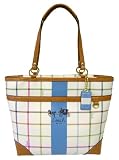 AUTHENTIC COACH HERITAGE STRIPE TATTERSALL TOTE 12561