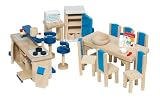 Goki 51907 - K&uuml;che, 30-teilig, Puppenhausm&ouml;bel