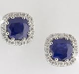 Princess Cut Earings - Blue