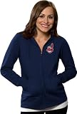 Cleveland Indians Women's Navy Signature Full-Zip Hooded Sweatshirt